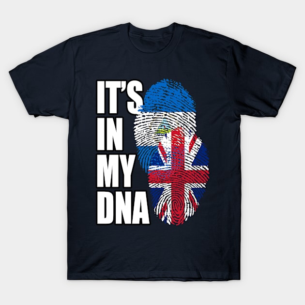 British And Nicaraguan Mix DNA Flag Heritage Gift T-Shirt by Just Rep It!!